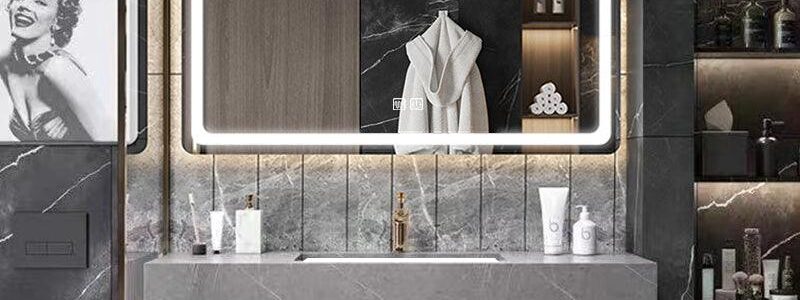 luxury double sink wall mount bathroom vanity and led mirror cabinet northern interiors 5