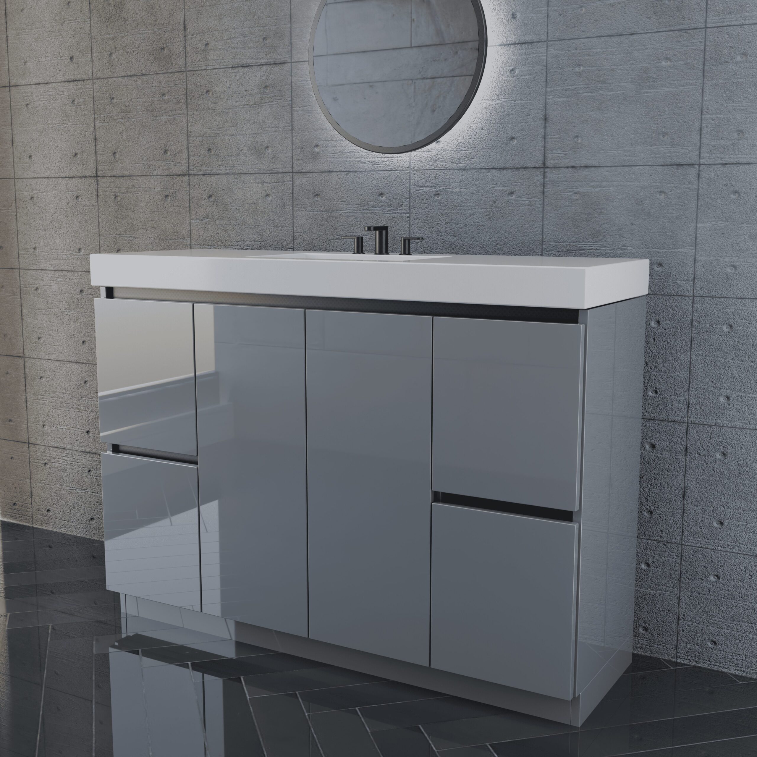 48in GlossGrey w Black 3 48in GlossGrey w Black 3