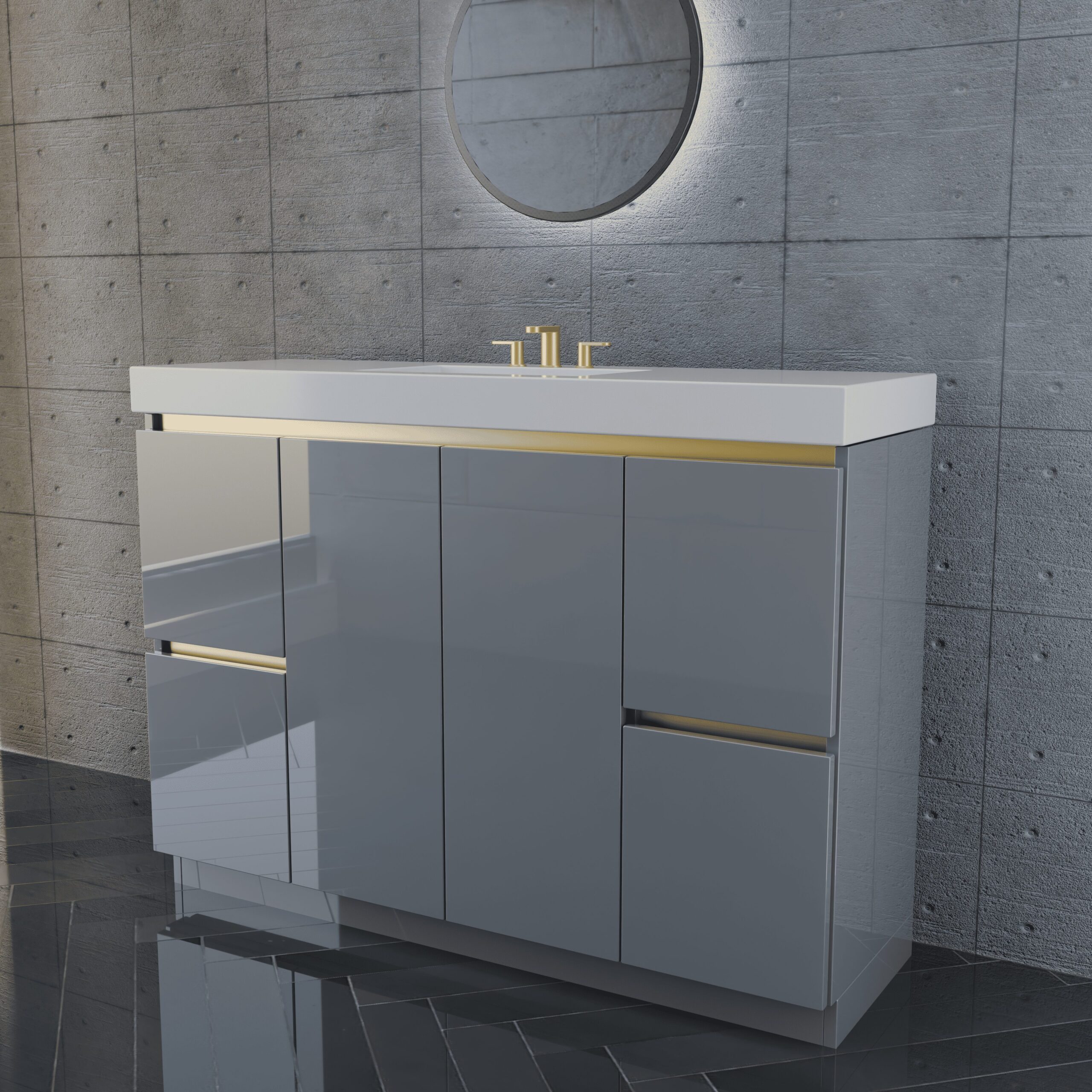 48in GlossGrey w Gold 3 48in GlossGrey w Gold 3