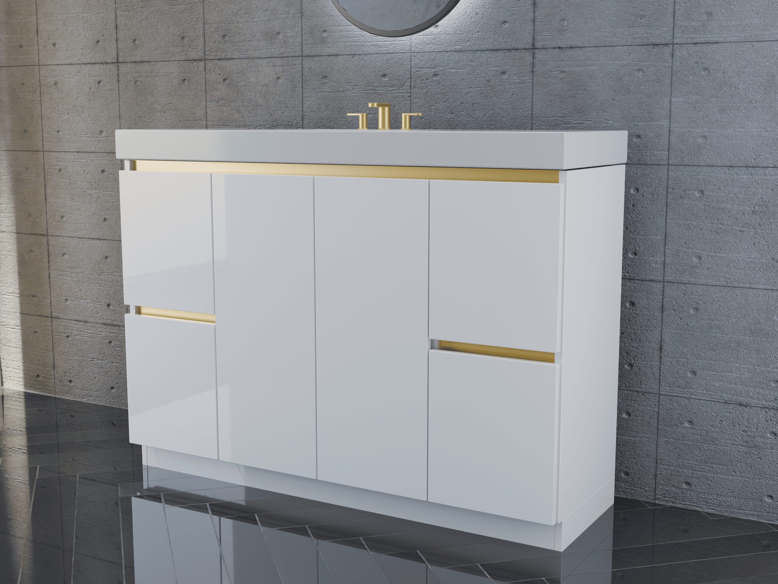 48in GlossyWhite w Gold 3 48in GlossyWhite w Gold 3