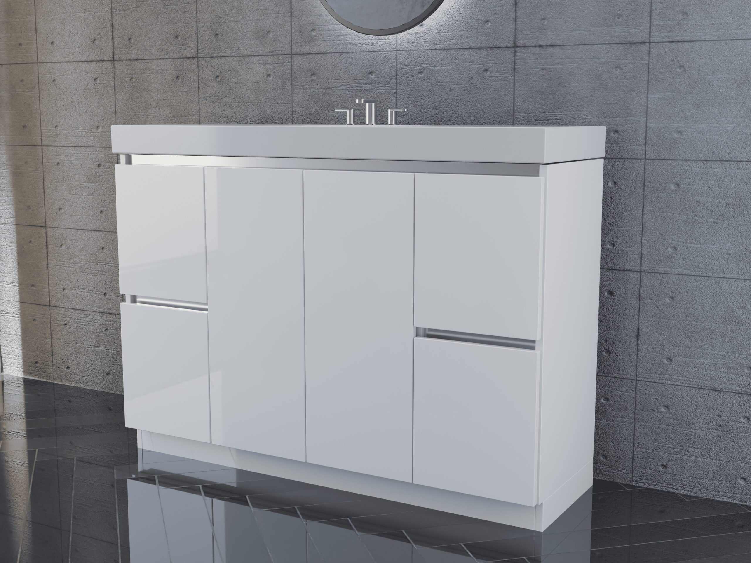 48in GlossyWhite w Stainless 3 48in GlossyWhite w Stainless 3