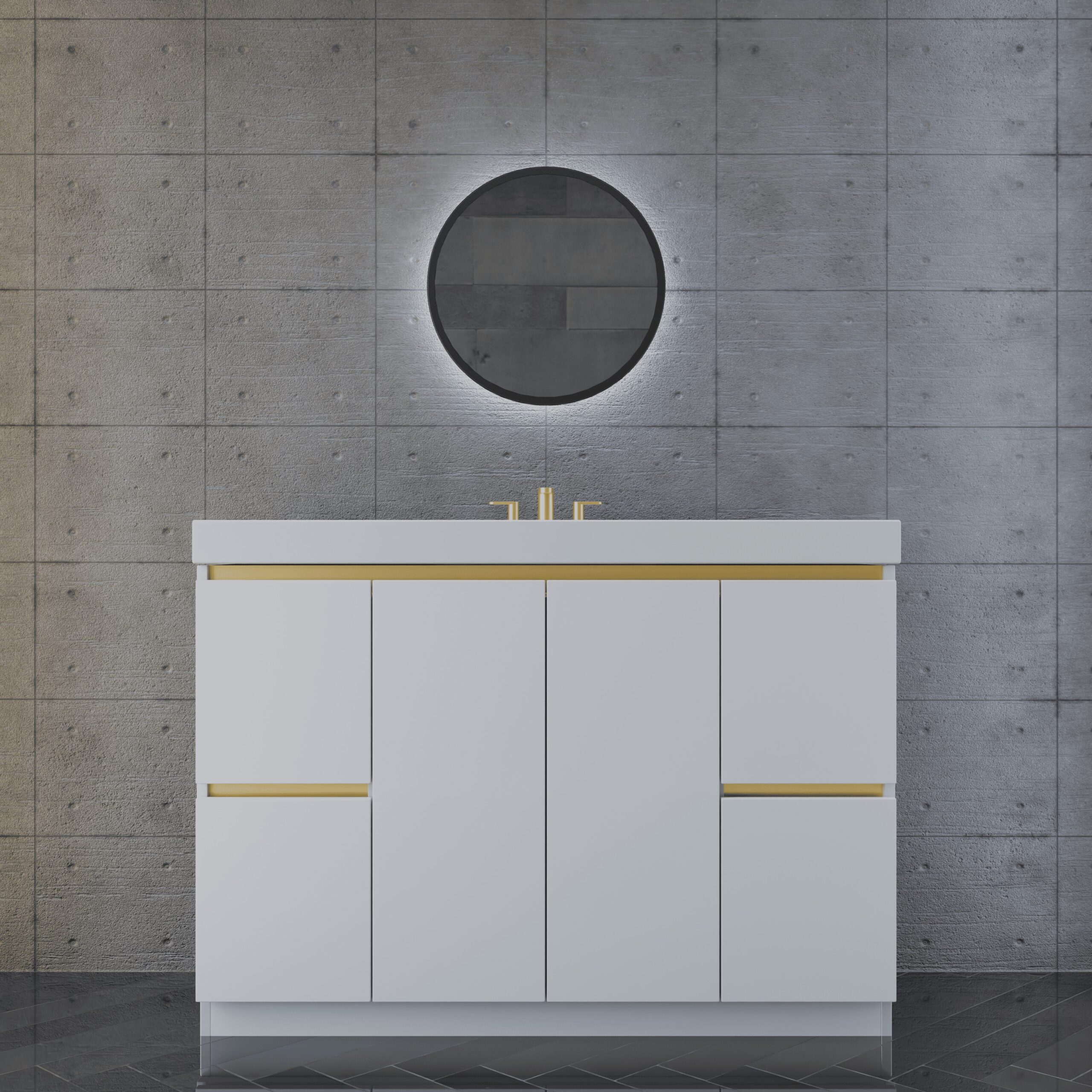 48in MatWhite w Gold 48in MatWhite w Gold