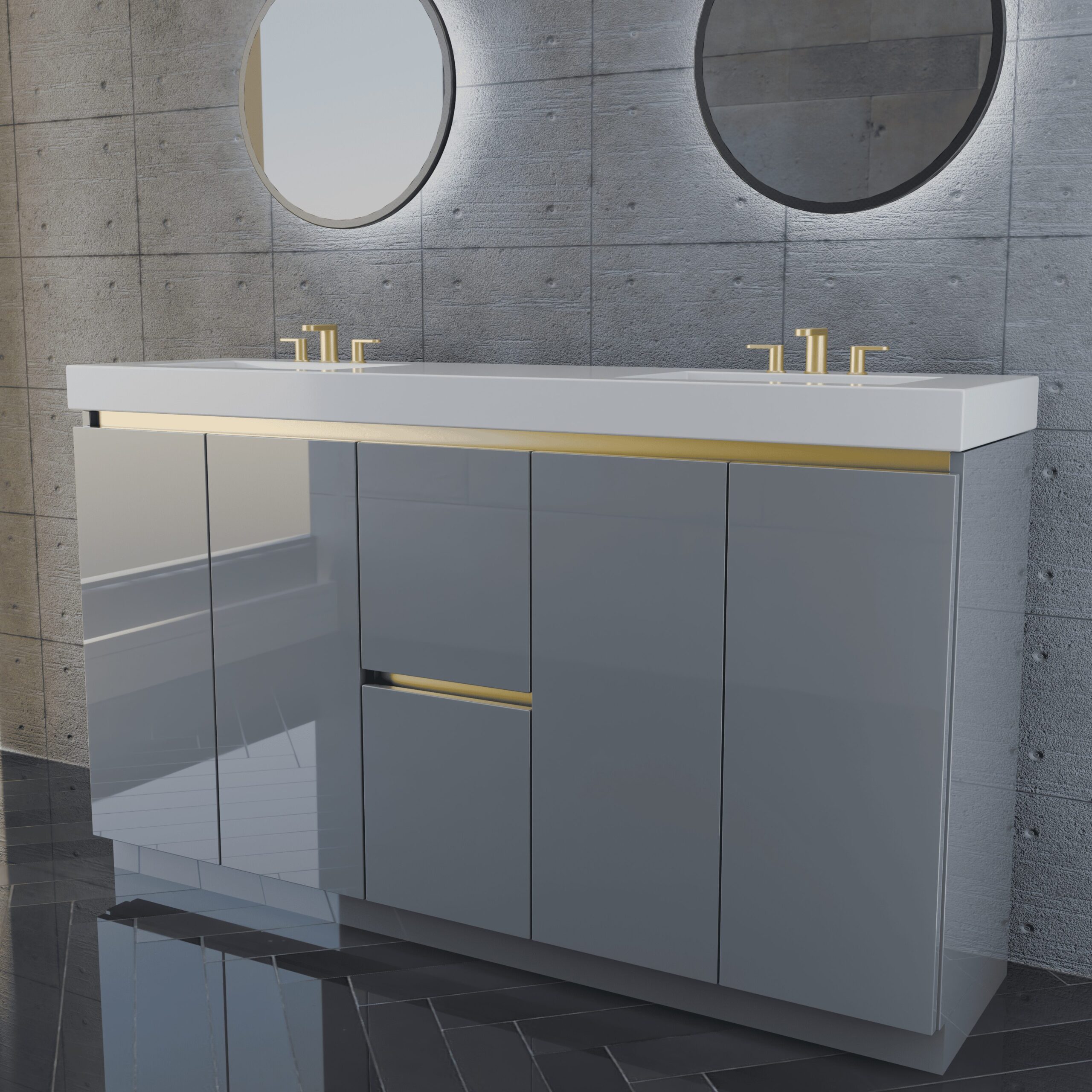 60in GlossGrey w Gold 3 60in GlossGrey w Gold 3