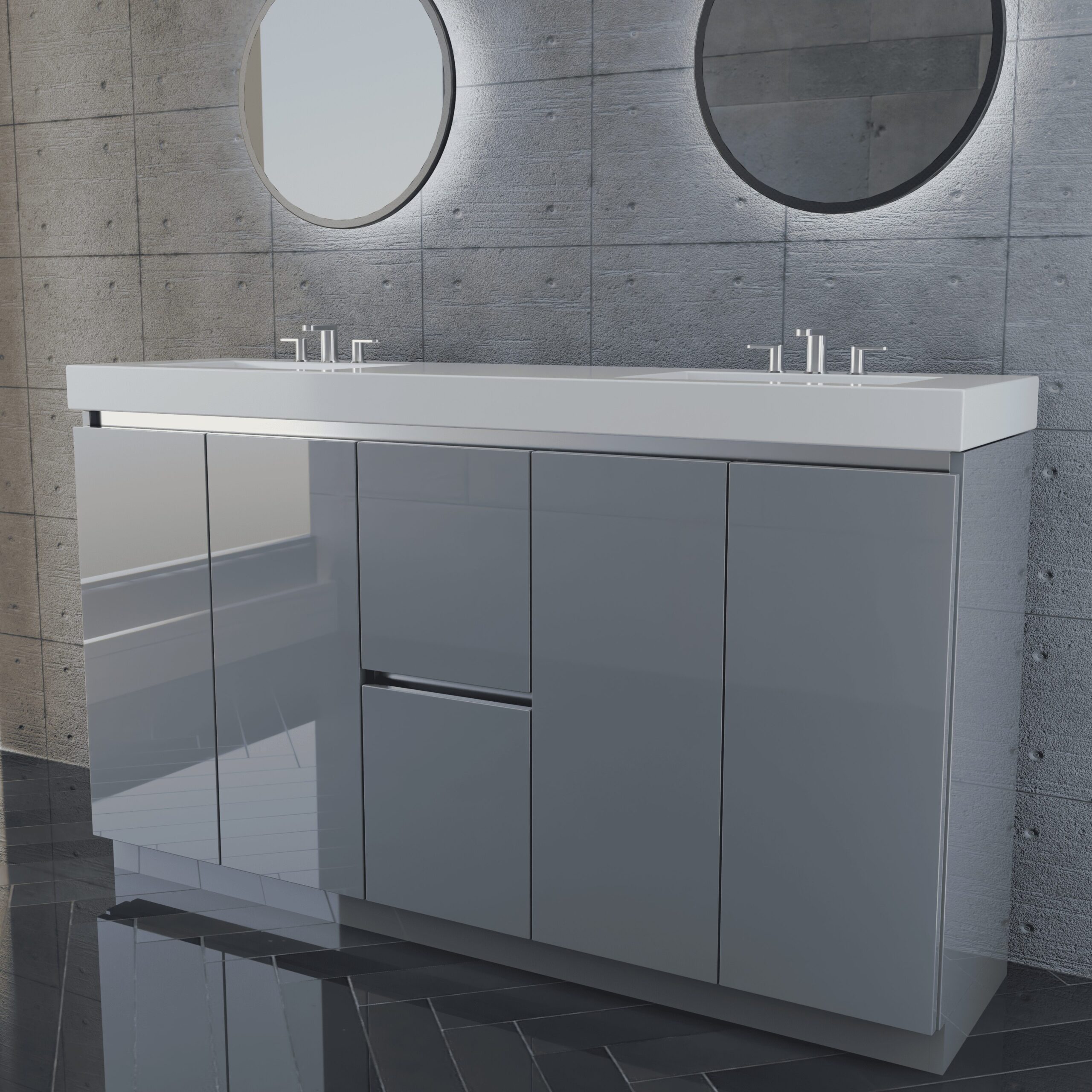 60in GlossGrey w Stainless 3 60in GlossGrey w Stainless 3