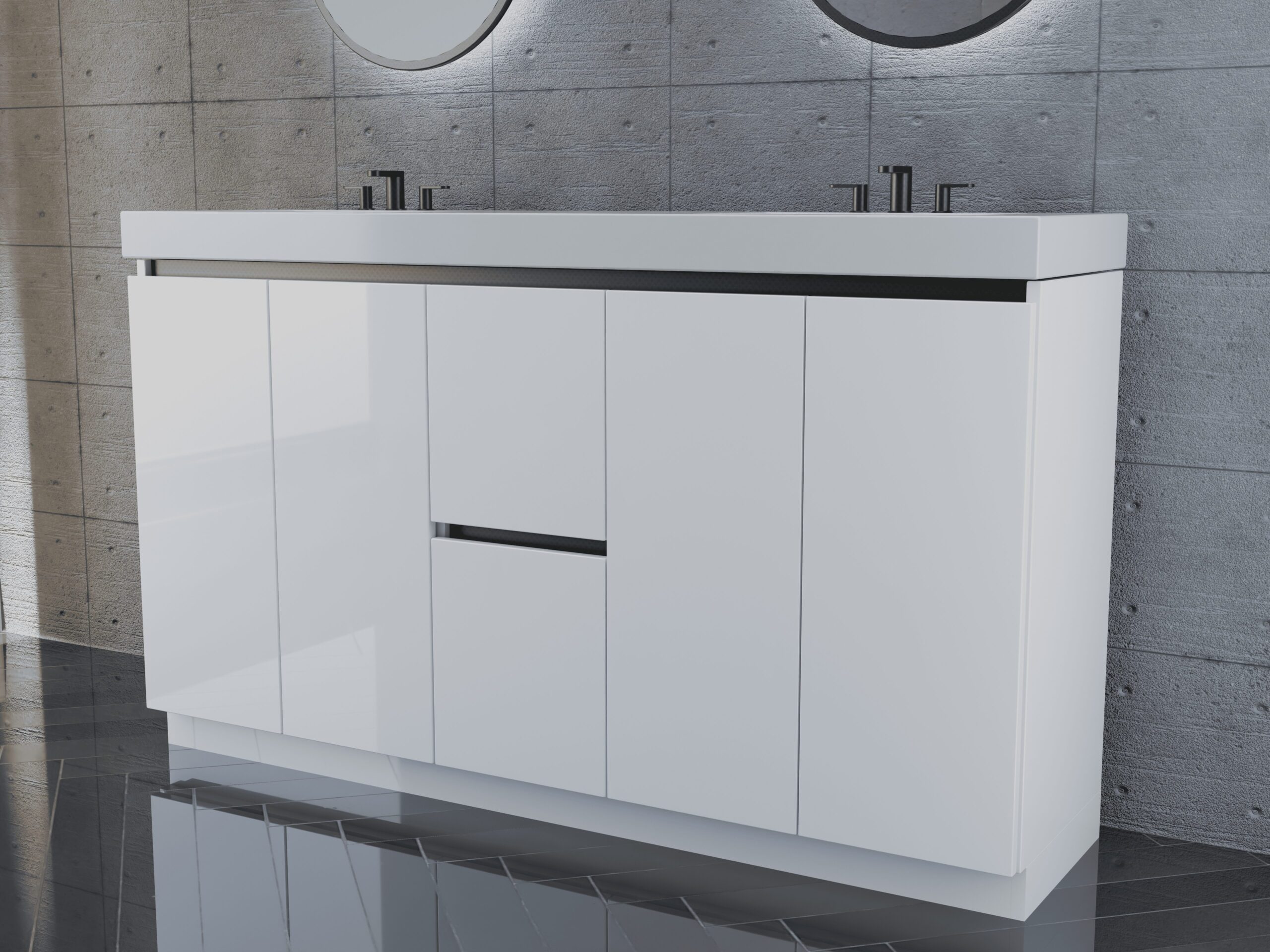 60in GlossyWhite w Black 3 60in GlossyWhite w Black 3