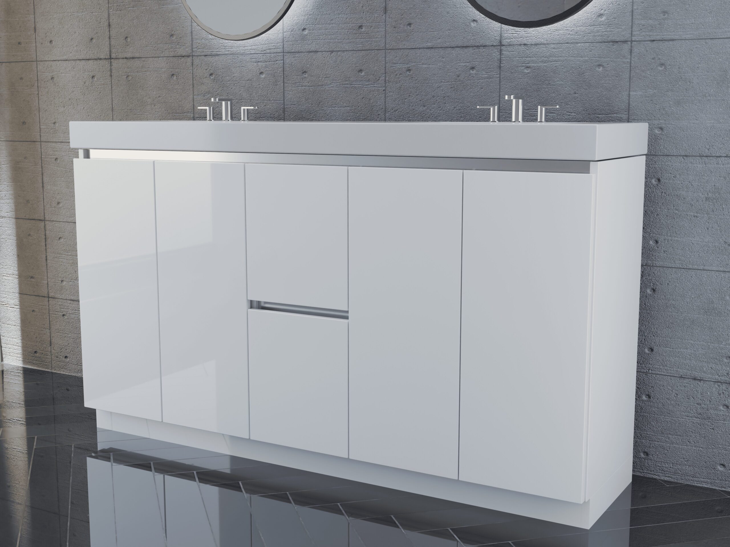 60in GlossyWhite w Stainless 3 60in GlossyWhite w Stainless 3